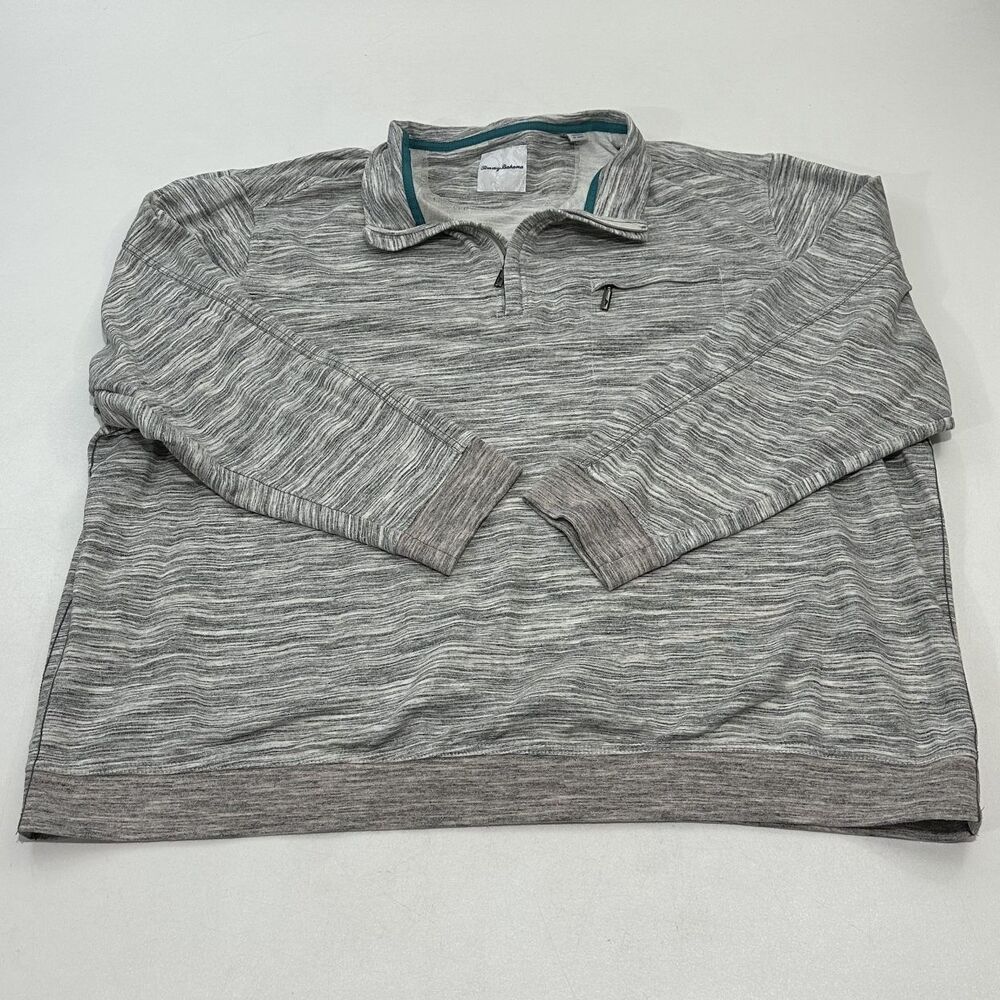 Tommy Bahama Men's 1/4‎ Zip Pullover Heather Gray, Size 3XLB/3TGG